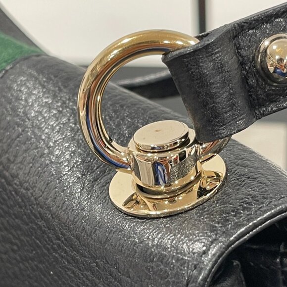 Gucci Pebbled Calfskin Web Blondie Hobo Black (JB1361) - Picture 8 of 13